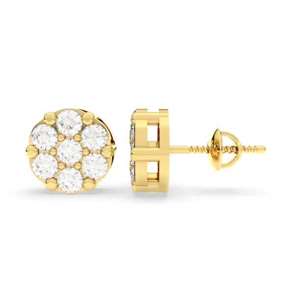 Round Brilliant Cut Natural Diamonds Stud Earrings