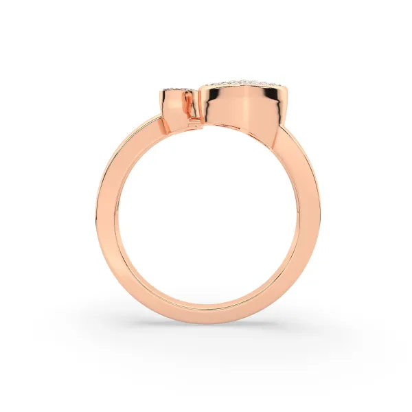10K Rose Gold The G Alphabet Diamond Ring