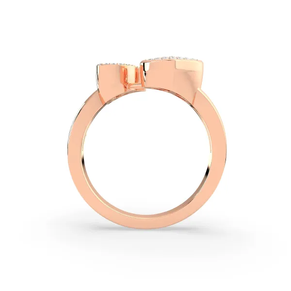 10K Rose Gold The F Alphabet Diamond Ring