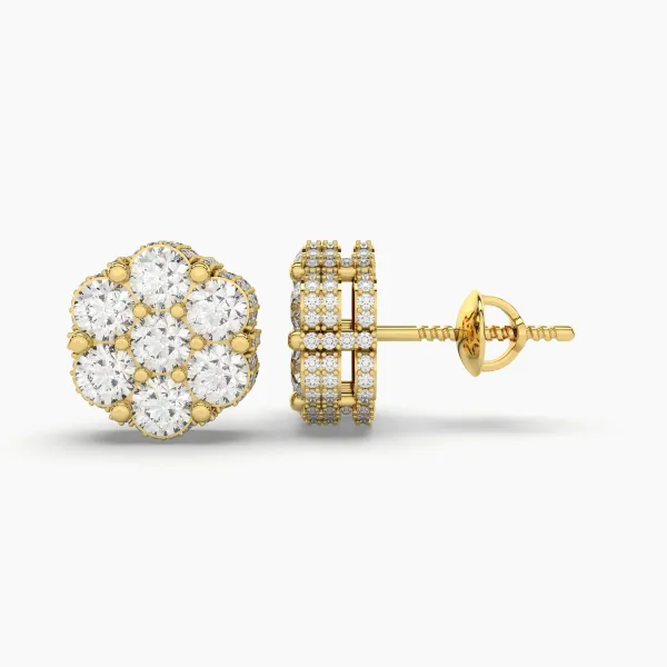 Classic Stud Natural Diamond Earrings For Unisex
