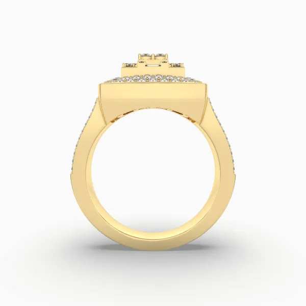 Mens Iced Out Baguette Ring