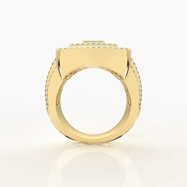 Natural Diamond 10K Solid Gold Mens Ring