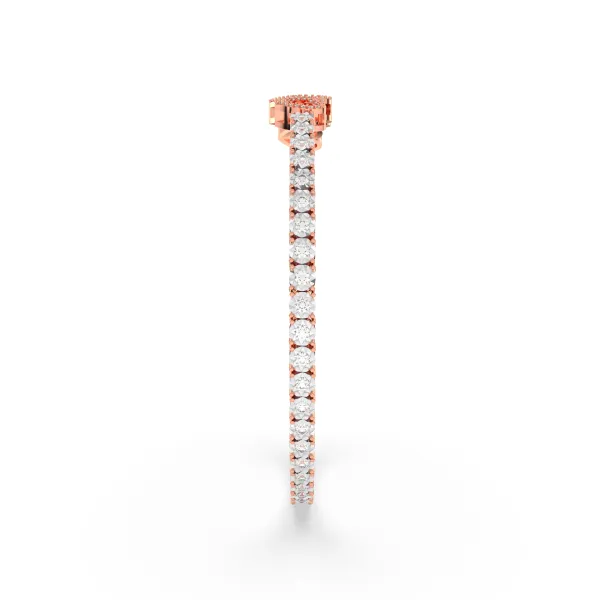 10K Rose Gold Matrix Natural Round Diamond Tennis Bracelet