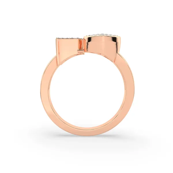 10K Rose Gold The I Alphabet Diamond Ring