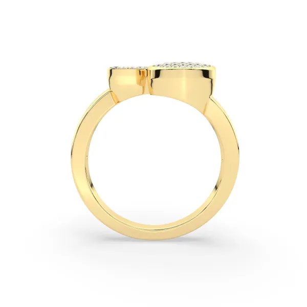 Gold Round Natural Diamond Heart Initial S Rings