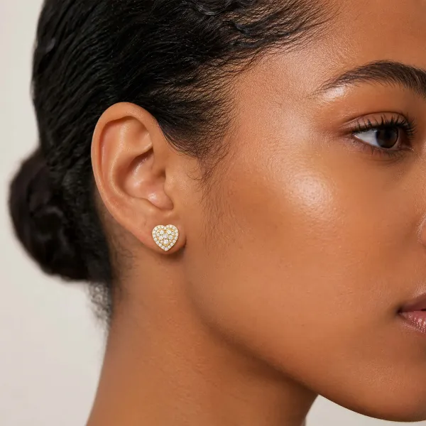 The Fiducia Heart Stud Earrings