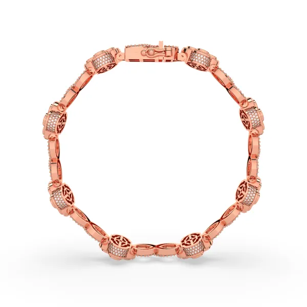 10K Rose Gold Clover Tennis Bracelet