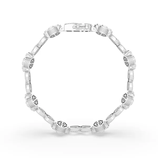 10K White Gold Clover Tennis Bracelet