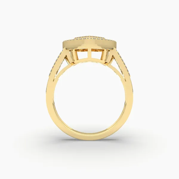 Dual Tone Heart Shaped Natural Diamonds Ring