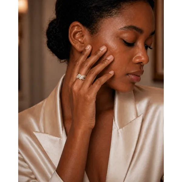 Diamond Baguette And Round Diagonal Multirow Ring