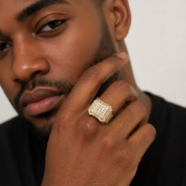Men's Lab Grown Diamond Cluster Ring