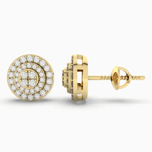 Natural Diamond Stud Earrings For Mens