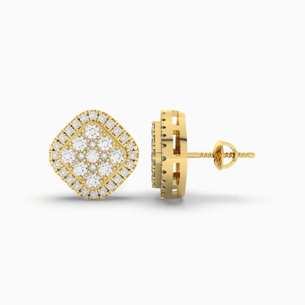 Round Natural Diamond Halo Stud Earrings