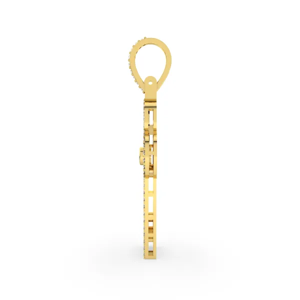 Natural Diamond Key Pendant