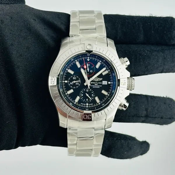 Breitling Super Avenger Chronograph B&P Black Dial On Bracelet