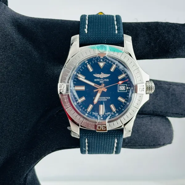 Breitling Avenger Automatic B&P Blue Dial on Leather Strap