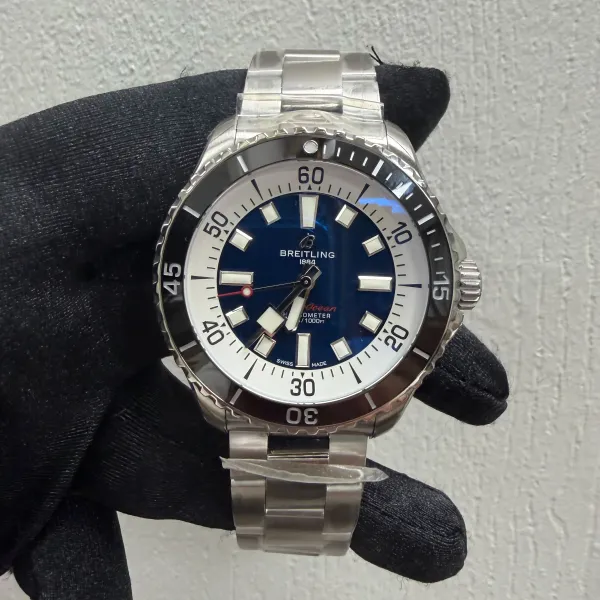 Breitling Superocean Automatic Blue Dial on Bracelet Ref A17376211C1A1 with Card 2025