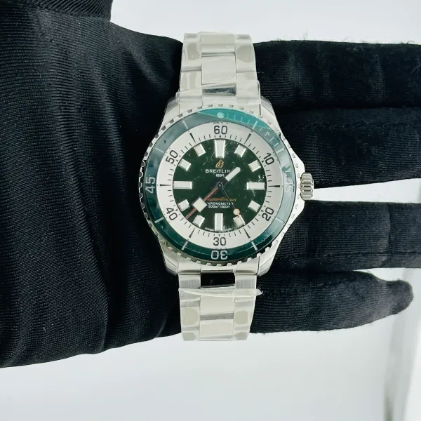Breitling Superocean Automatic Green Dial On Bracelet