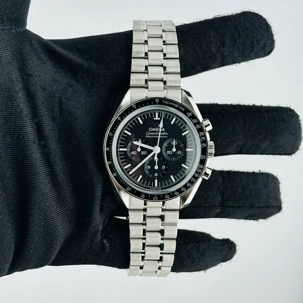 Omega Moonwatch Professional Co-Axial Master Chrono Black Dial on Bracelet Ref 310.30.42.50.01.002 with Card