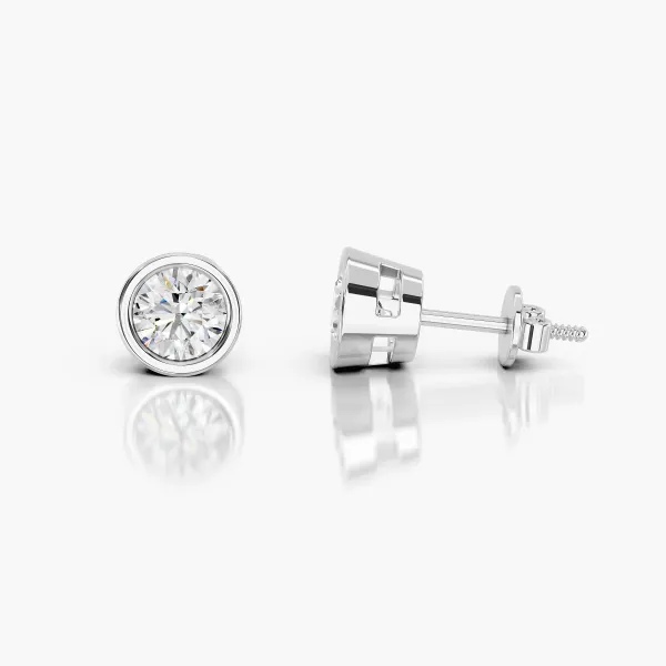 Round Solitaire Diamond Studs Earrings