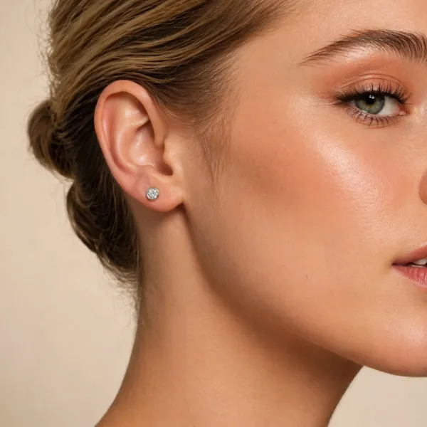 0.50 Carat Round Solitaire Natural Diamond Studs Earrings