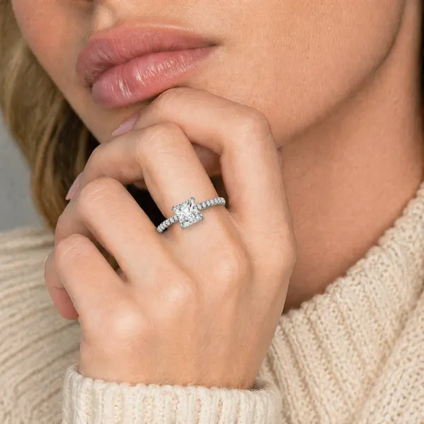 Ines 1 CT Princess Shape Lab Grown Diamond Ring