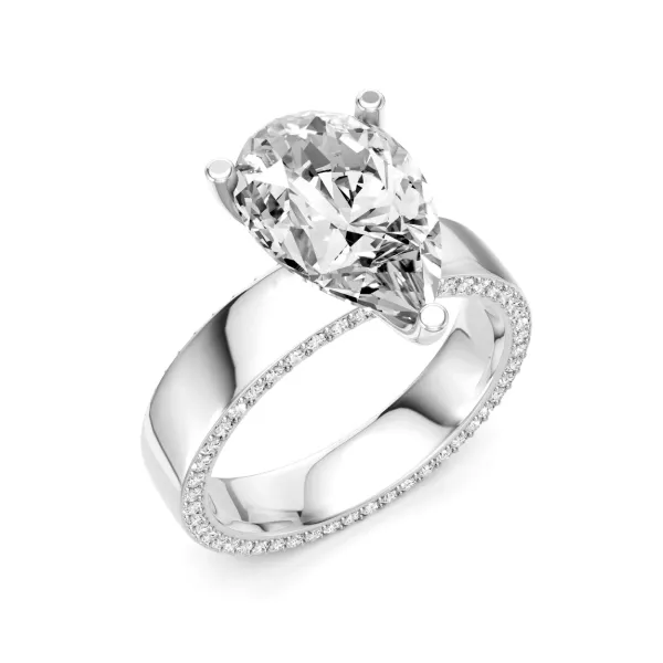 Freda Luxury Pear Shape 1 CT Solitaire Lab Grown Diamond Engagement Ring