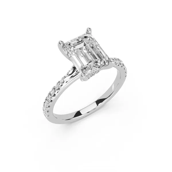 Kaia 2 CT GH-VVS Clarity Emerald Shape Lab Grown Diamond Engagement Ring