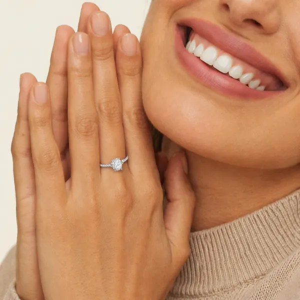 Kara 1 CT Oval Cut Lab Grown Diamond Engagement Ring