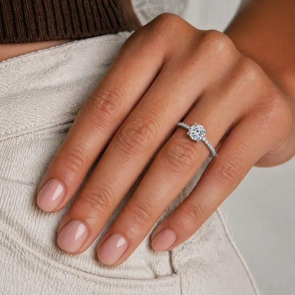 Isabella Round Brilliant Cut Natural Diamond Engagement Ring