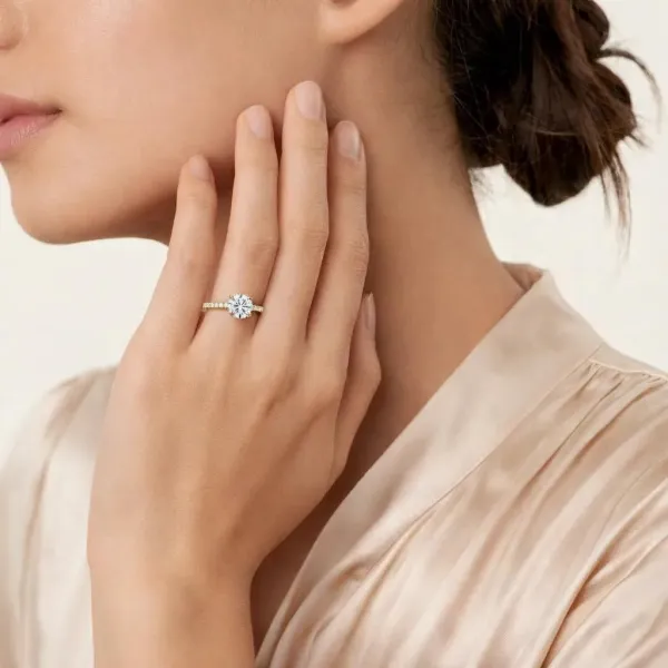 Isabella Round Brilliant Cut Natural Diamond Engagement Ring