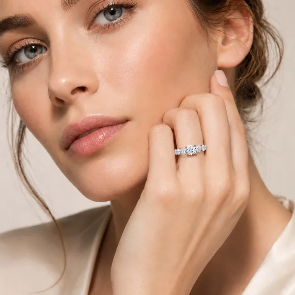 Kelly Elegant Round Shape 1.50 CT Lab Grown Diamond Engagement Ring