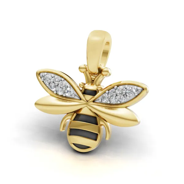 Bumble Bee Design Natural Diamond Pendant