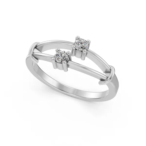 Anouk 0.12 CT Minimalist Ring With Dual Natural Diamond Design