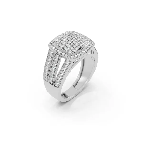 Ori Luxury Cushion Shape Round Natural Diamond Cluster Ring