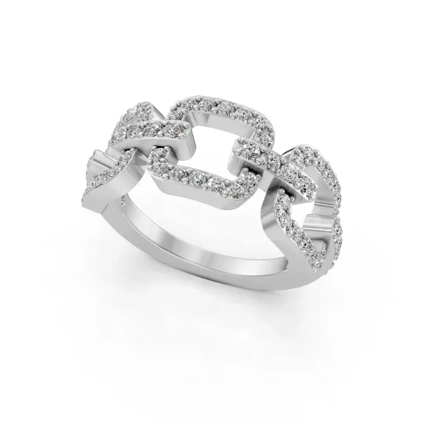 Chain Shaped Natural Diamond Ring