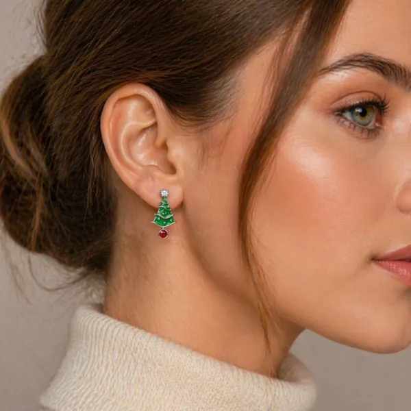 Christmas Tree Lab Grown Diamond Stud Earrings