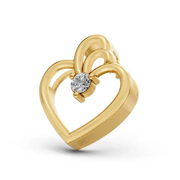 Heart Shaped Center Natural Diamond Pendant