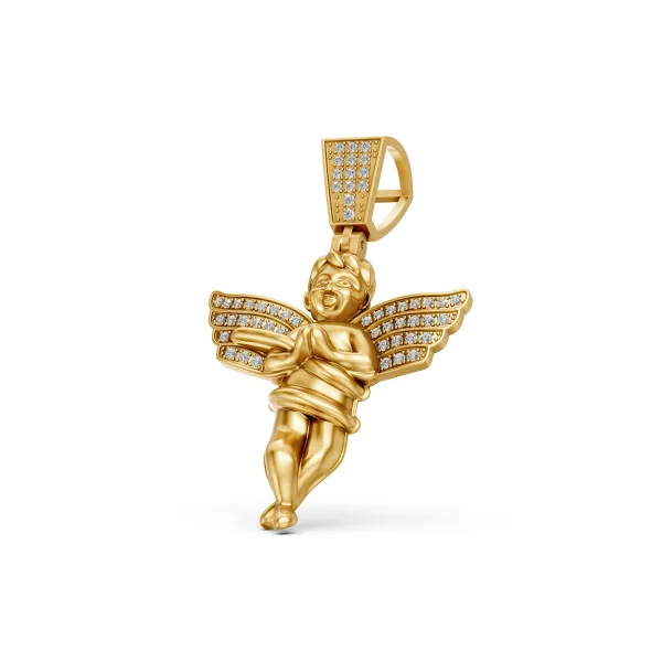 Angel Charm Natural Diamond Pendant