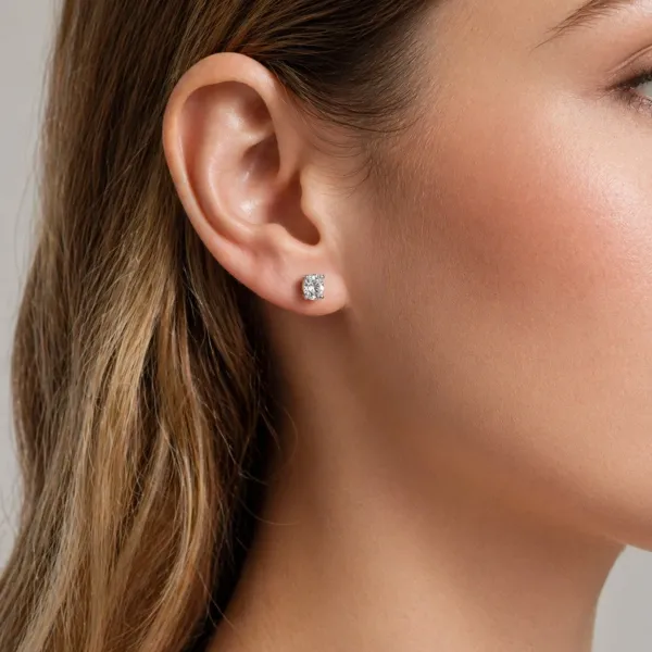 Oval Natural Diamond Solitaire Earrings