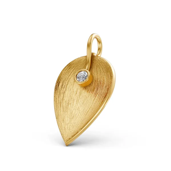 Leaf Shaped Natural Diamond Pendant