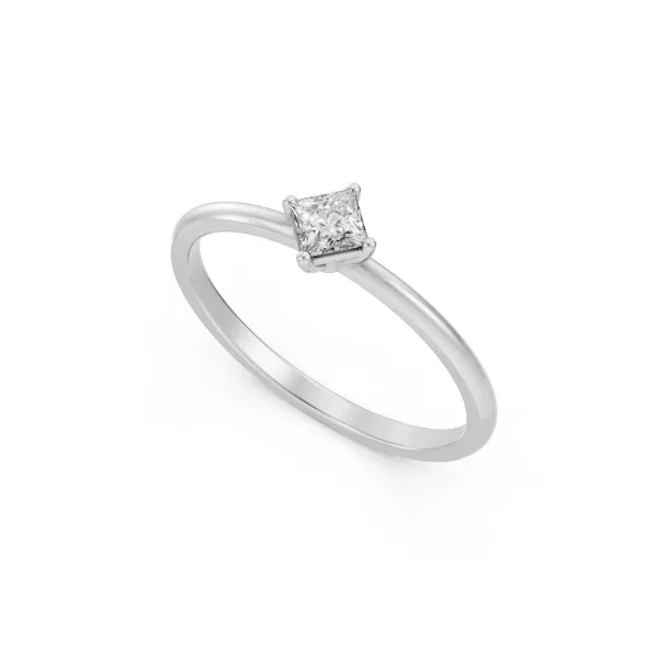 Dia Princess Natural Diamond Solitaire Ring For Women