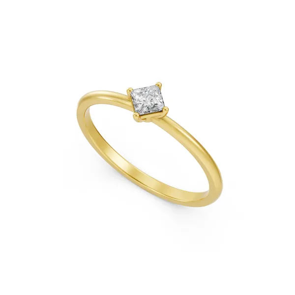 Dia Princess Natural Diamond Solitaire Ring For Women