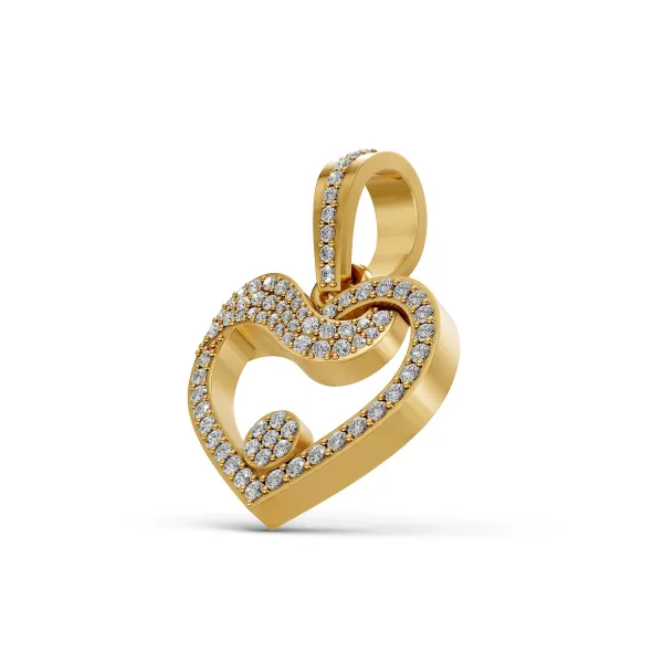 Entwined In Love Heart Design Natural Diamond Pendant