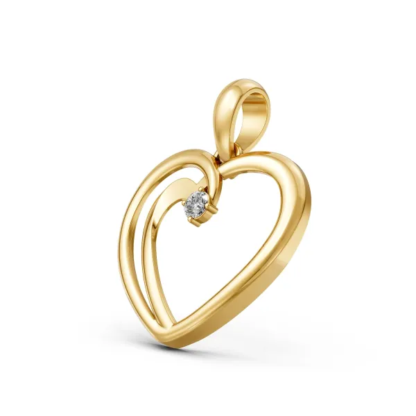 Women'S Heart Shaped Natural Diamond Pendant
