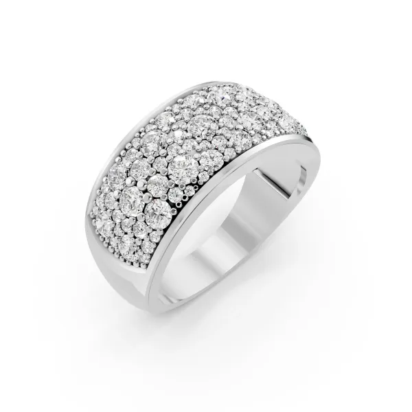 Mila 1.04 CT Round Shape Natural Diamond Cluster Ring For Unisex