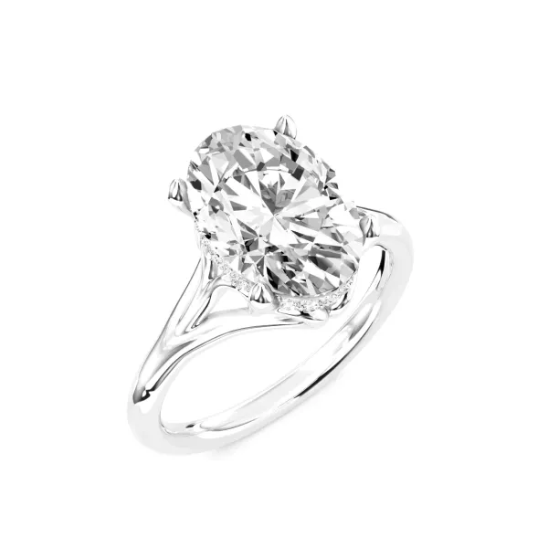 Hilly Luxury Oval Shape 1 CT Solitaire Lab Grown Diamond Engagement Ring