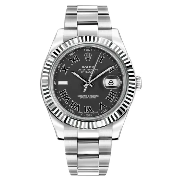 Rolex Datejust II Black Roman Dial on Oyster Ref 116334 with Card Old Green 2012