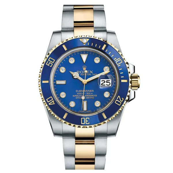 Rolex Submariner Blue Dial on Oyster Ref 116613LB with New Style Card White 2017