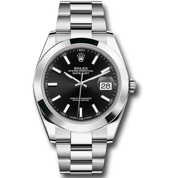 Rolex Datejust Black Index Dial On Oyster Ref 126300 With New Style Card White 2018